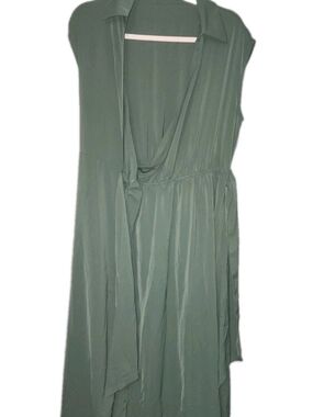 SHEIN Sleeveless Wrap Maxi Dress in Sage Green Large